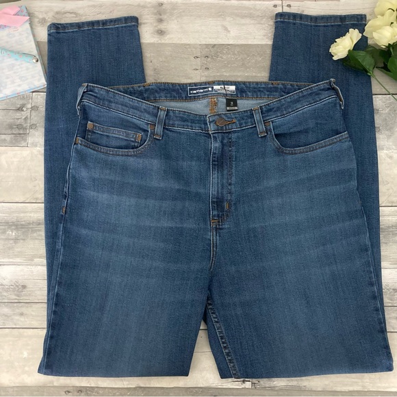 Carhartt Women's Slim Fit High Rise Denim Jeans Size 16 NWOT - Picture 4 of 17